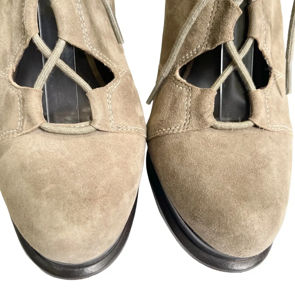 Diane von Furstenberg DVF Guardian Suede Taupe Stiletto